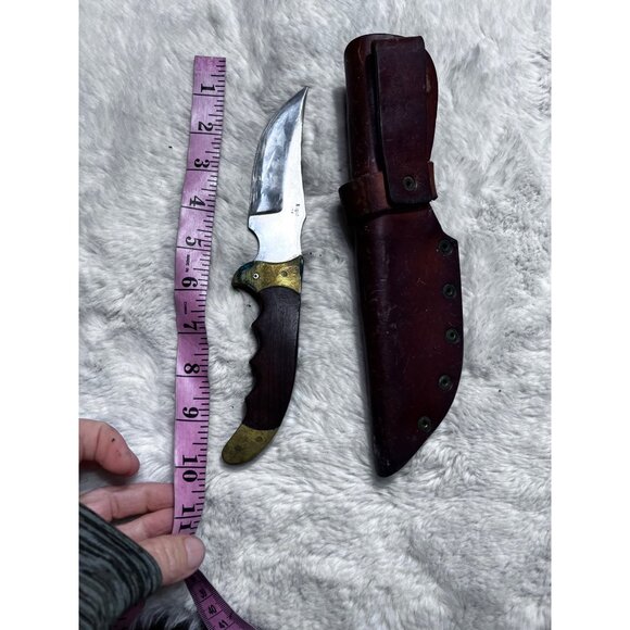 US Rigid limited Shaw Leibovitz engraved knife with leather holder hunting fight - Picture 5 of 5